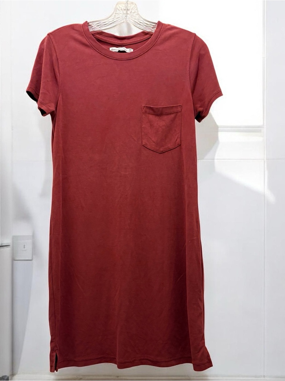 Abercrombie & Fitch Brick Red Short Sleeve Midi Dress Women’s Med Spring,